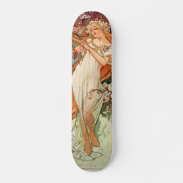 Skate Alphonse Mucha, As Estações (1896) Primavera (Frente)