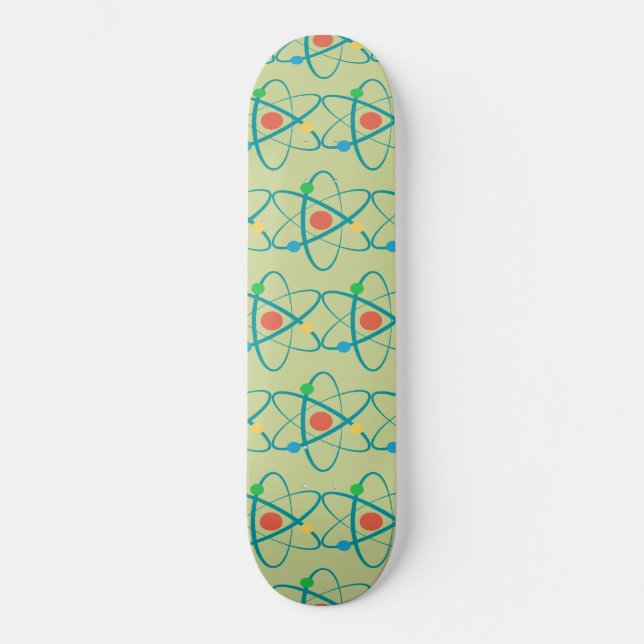 Skate Amante da Ciência Prótons Retrô Átomos Nêutrons El (Frente)