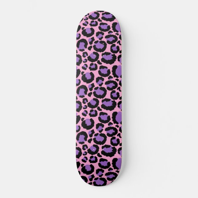 Skate Amante de os animais-Padrão Violet Pink Cheetah Le (Frente)