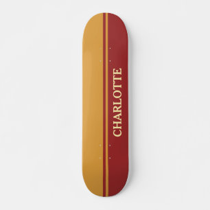 Skate Amarelo de mostarda e vermelho de marrom