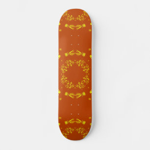 Skate Amarelo, teste padrão retro dos damascos florais