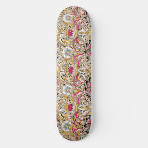 Skate Amarelo vintage rosa Corncockle de William Morris