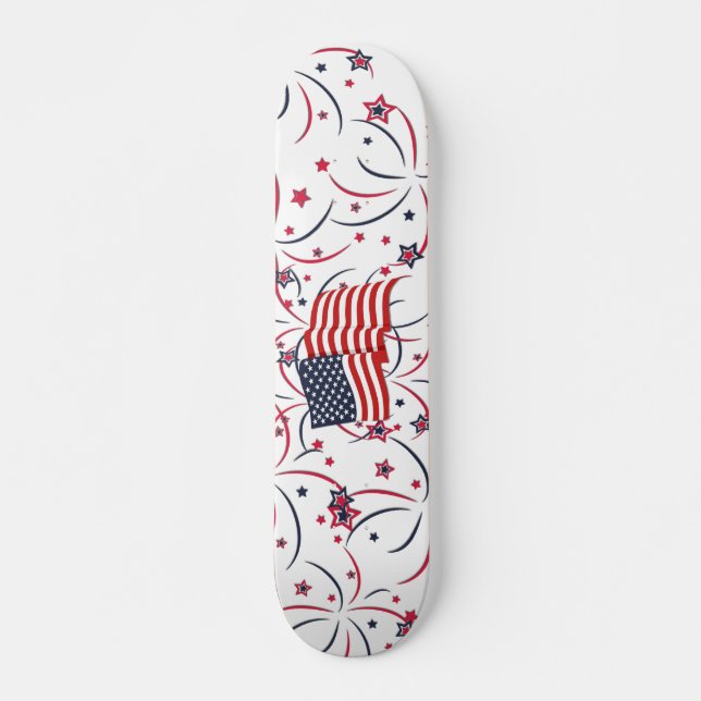 Skate American Flag and Fireworks (Frente)