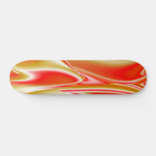 Skate Amor e Abstrato 3D Rainbowart Dourado