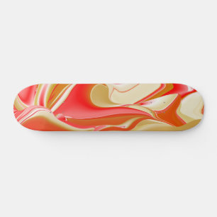 Skate Amor e Abstrato 3D Rainbowart Dourado