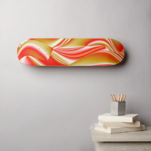 Skate Amor e Abstrato 3D Rainbowart Dourado
