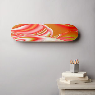 Skate Amor e Abstrato 3D Rainbowart Dourado