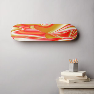 Skate Amor e Abstrato 3D Rainbowart Dourado