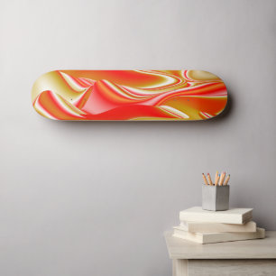 Skate Amor e Abstrato 3D Rainbowart Dourado