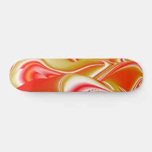 Skate Amor e Ouro Arte de Arco-íris Abstrata 3D