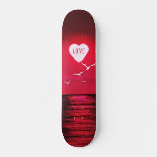 Skate Amor Sunset - Romântico - Vermelho Negro - Person