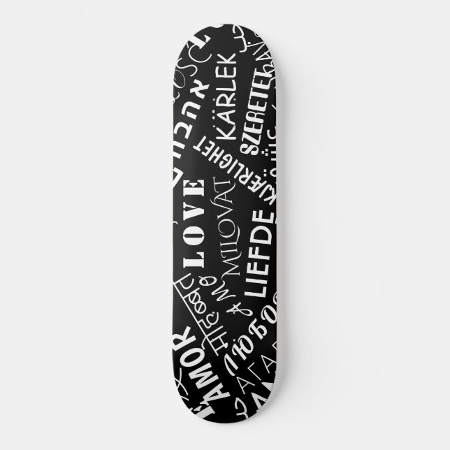 Skate AMOR - Vários Idiomas - Personalizável Internacion (Frente)