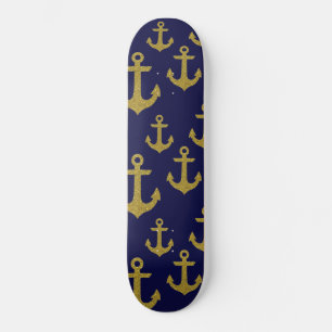 Skate Âncora de Navegação Brilhante Dourada Capitão Náut