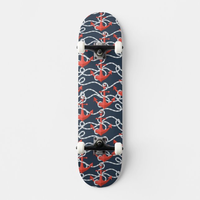 Skate Âncoras e teste padrão náuticos da corda (Frente)