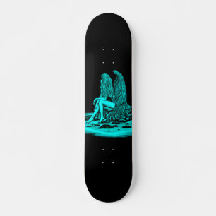 Skate Angel, perdido no pensamento, Design preto e verde