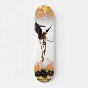 Skate Angel Skeleton Demon Wings Flames