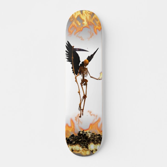 Skate Angel Skeleton Demon Wings Flames (Frente)