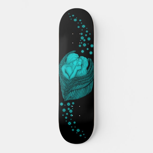 Skate Angels Kissing, Design preto e verde (Frente)
