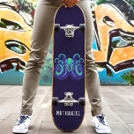 Skate Angry Blue Kraken Octopus Personalized Name<br><div class="desc">Angry Blue Kraken Octopus Personalized Name skateboard</div>