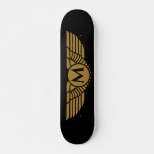 Skate Ângulos de anjo Nome do ouro inicial monograma 