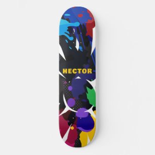Skate Animação 2D Colorida Personalizada Roxo Preto Azul