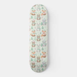Skate Animais de Natal Fofo Padrão Sem Costura