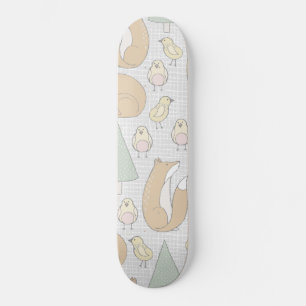 Skate Animais Fofos da Floresta Raposa Selvagem Frango P