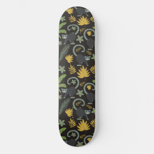Skate Animais tropicais, palmeira-macaco, padrão sem des