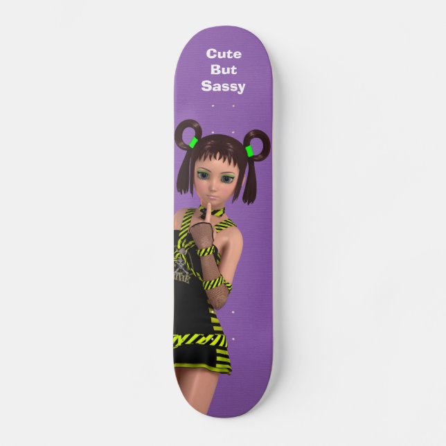 Skate Anime Bonita, Mas Sassaz, Garota Kawaii Com Atitud (Frente)