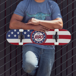 Skate Aniversário de 250 anos da América com a bandeira