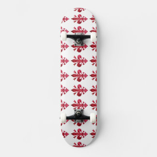 Skate ANTIGO VERMELHO FLEUR DE LIS EM PADRÃO FLoral BRAN