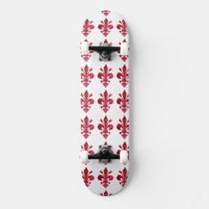 Skate ANTIGO VERMELHO FLEUR DE LIS EM PADRÃO FLoral BRAN