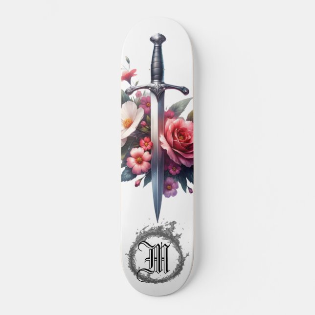 Skate *~* AP88 Fire Medieval Sword Flower Floral (Frente)