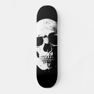 Skate aparência retrô de pop de arte do crânio
