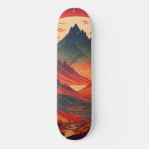 Aquarela de montanha à luz da lua personalizada