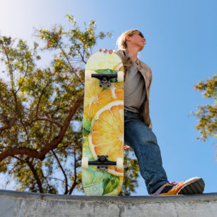 Skate Aquarela Limão Laranja Lima Cozinha Botânica