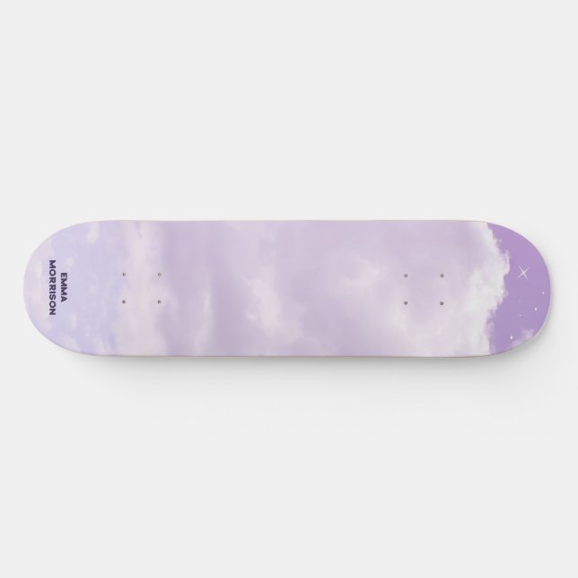 Skate Aquarela, Nuvens Roxas, Cute Personalizado (Horz)