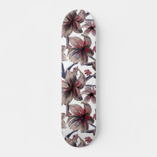Skate Aquarelas Crimson Floral em Branco