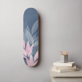 Skate Aquarelas De Planta Rosa E Abstrato Punk