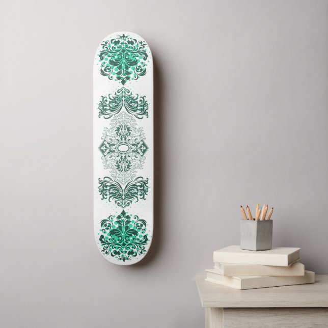 Skate Árabe Ornamental Verde (Arte de parede)