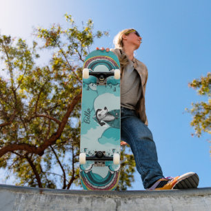 Skate Arco-íris e Cachorro