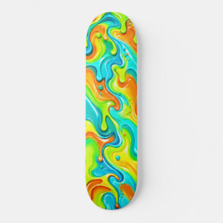 Skate Arco-íris Neon Líquido Redemoinho Slime Derretendo
