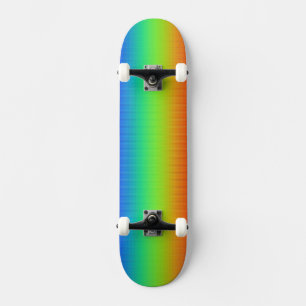 Skate Arco-íris Vermelho Laranja Amarelo Verde Azul Arte