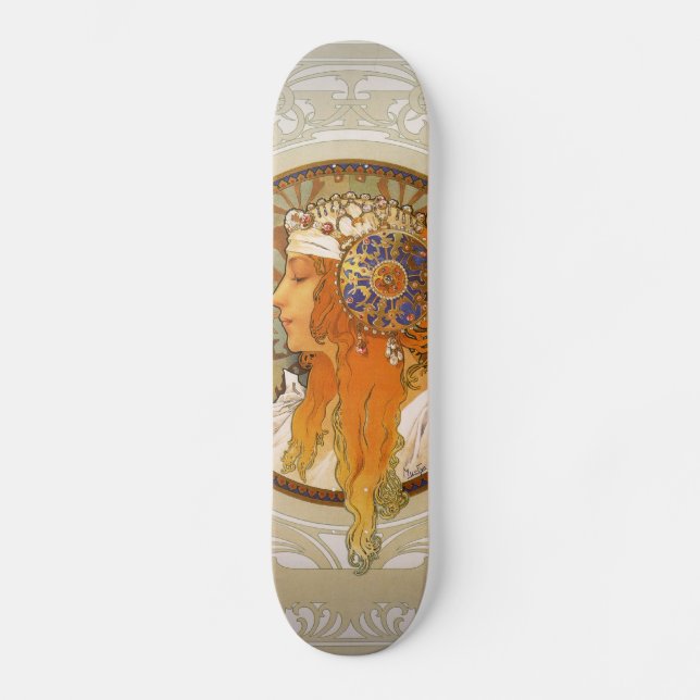 Skate Art deco de Alphonse Mucha (Frente)