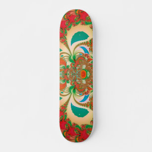 Skate Arte Abstrata Coruja Vermelha