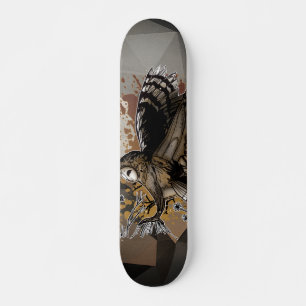 Skate Arte Abstrata de Cor Terrosa de Coruja de Celeiro 