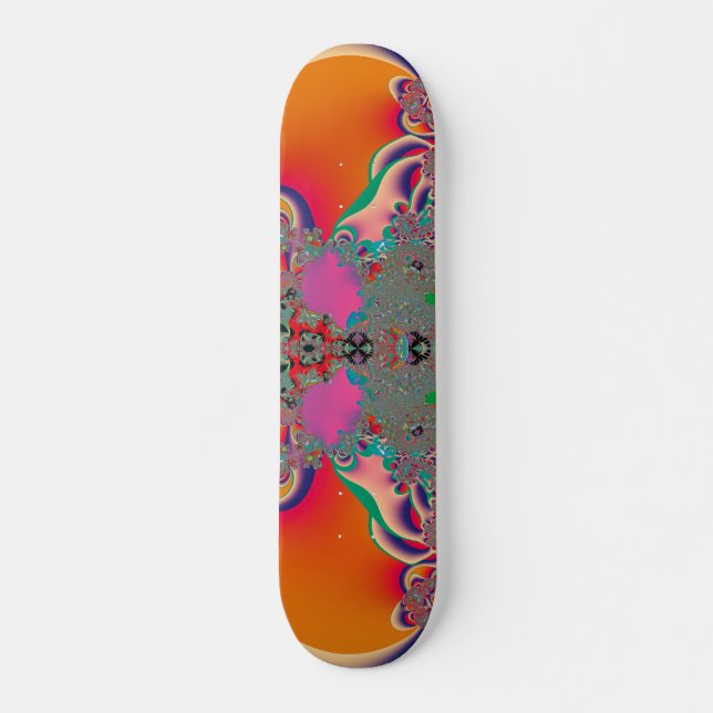 Skate Arte Abstrata Fractal de Meditação Vermelha (Frente)