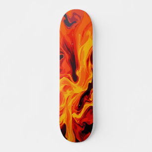 Skate Arte Abstrato de Grande Chama de Fogo