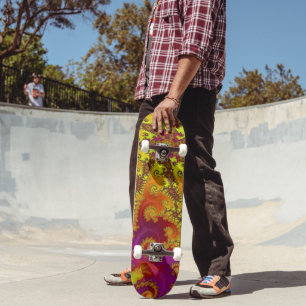 Skate Arte abstrato funky espiral fractal vibrante e cha