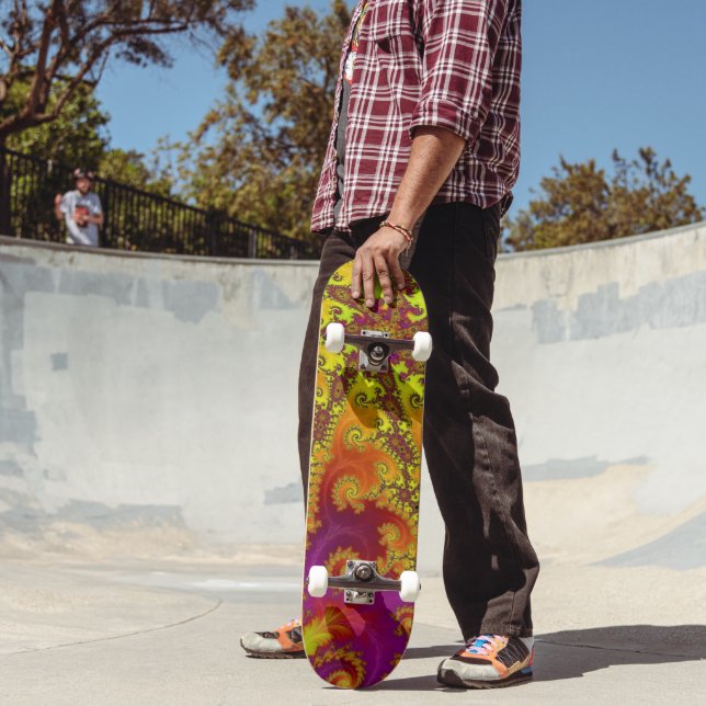 Skate Arte abstrato funky espiral fractal vibrante e cha (Ao ar livre 2)